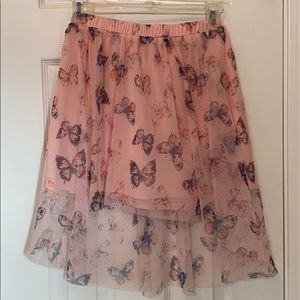 Justice Girls Hi-Low Butterfly Layered Skirt Sz 10